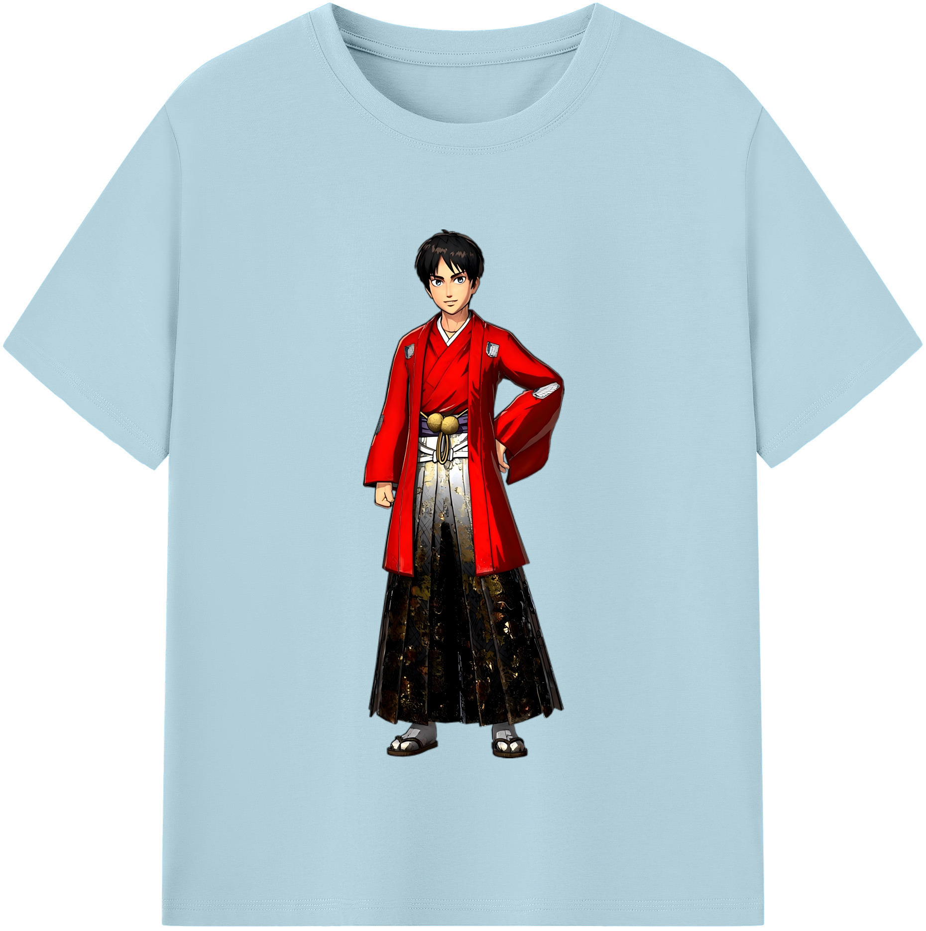 （画像用） 進撃の巨人 エレン･イェーガー Attack on Titan Eren Jäger 綿100％半袖Tシャツ（フロントプリント）
